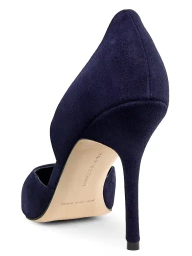 Manolo Blahnik Women's Taylernu Suede D'Orsay Pumps | Thumbnail 3 Manolo Blahnik Women's Taylernu Suede D'Orsay Pumps | Thumbnail 3
