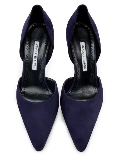 Manolo Blahnik Women's Taylernu Suede D'Orsay Pumps | Thumbnail 4 Manolo Blahnik Women's Taylernu Suede D'Orsay Pumps | Thumbnail 4