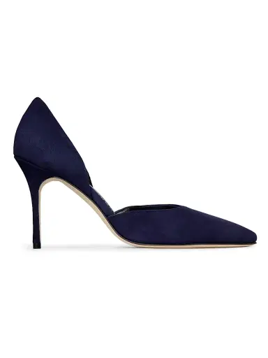 Manolo Blahnik Women's Taylernu Suede D'Orsay Pumps | Thumbnail 1 Manolo Blahnik Women's Taylernu Suede D'Orsay Pumps | Thumbnail 1