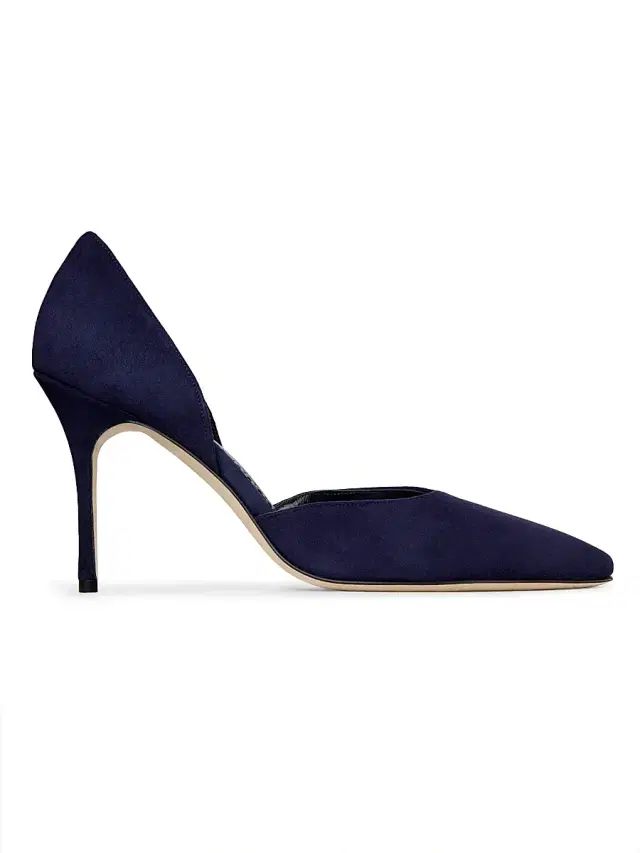 Manolo Blahnik Women's Taylernu Suede D'Orsay Pumps - Navy