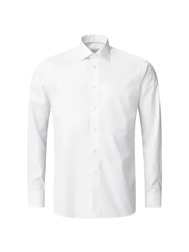 Eton Men's Contemporary-Fit Textured Elevated Piqué Shirt - White - Size 17.5 | Thumbnail 2