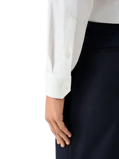 Eton Men's Contemporary-Fit Textured Elevated Piqué Shirt - White - Size 17.5 | Thumbnail 6