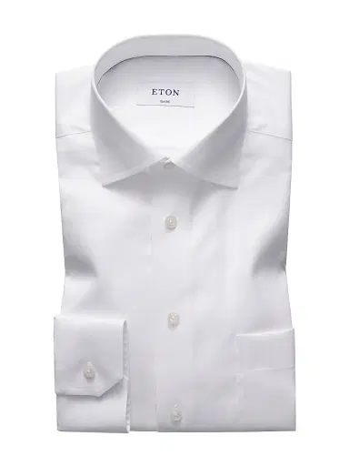 Eton Men's Classic-Fit Cotton Twill Shirt - White | Thumbnail 1