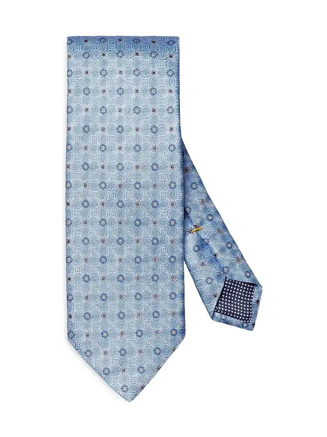 Eton Men's Floral Silk Tie - Blue