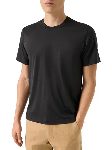 Eton Men's Cotton-Silk Crewneck T-Shirt - Grey | Thumbnail 2