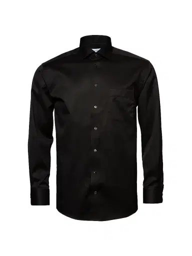 Eton Men's Classic-Fit Cotton Twill Shirt - Black - Size 20 | Thumbnail 2 Eton Men's Classic-Fit Cotton Twill Shirt - Black - Size 20 | Thumbnail 2