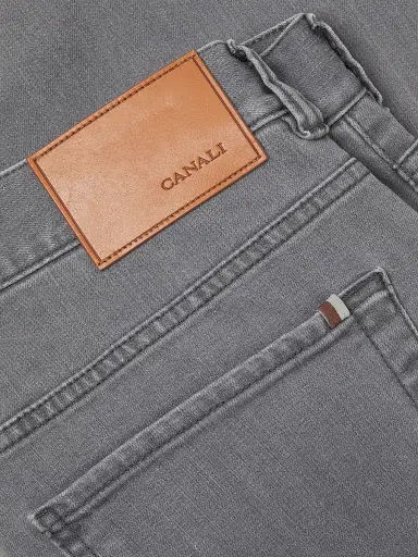 Canali Men's Stretch Modern-Fit Slim Jeans - Grey | Thumbnail 6