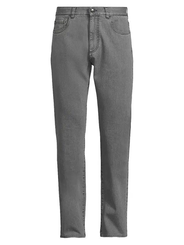 Canali Men's Stretch Modern-Fit Slim Jeans - Grey