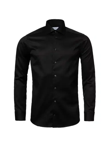 Eton Men's Cotton-Twill Slim-Fit Dress Shirt - Black | Thumbnail 2 Eton Men's Cotton-Twill Slim-Fit Dress Shirt - Black | Thumbnail 2