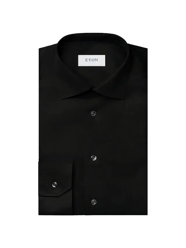 Men's Cotton-Twill Slim-Fit Dress Shirt - Black