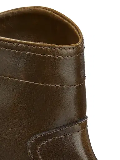 Ganni Women's Studs Crinkle Faux-Leather Ankle Boots - Dark Olive - Size 11 | Thumbnail 6 Ganni Women's Studs Crinkle Faux-Leather Ankle Boots - Dark Olive - Size 11 | Thumbnail 6