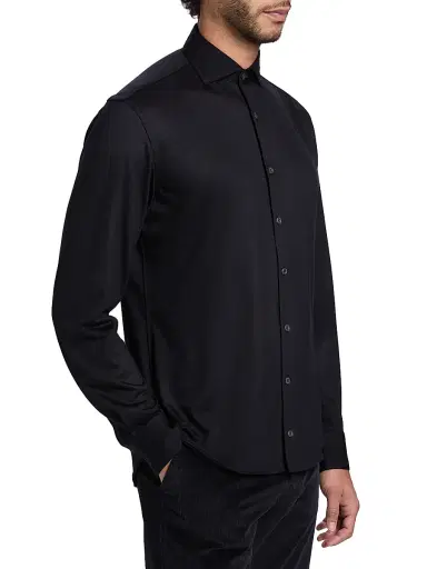 Canali Men's Jersey Sport Shirt - Navy | Thumbnail 4 Canali Men's Jersey Sport Shirt - Navy | Thumbnail 4