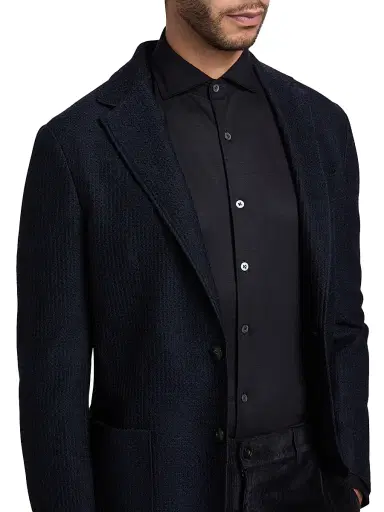 Canali Men's Jersey Sport Shirt - Navy | Thumbnail 6 Canali Men's Jersey Sport Shirt - Navy | Thumbnail 6