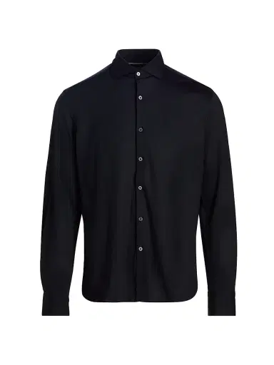 Canali Men's Jersey Sport Shirt - Navy | Thumbnail 1 Canali Men's Jersey Sport Shirt - Navy | Thumbnail 1