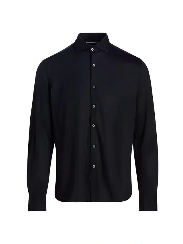 Canali Men's Jersey Sport Shirt - Navy