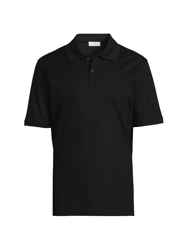 Eton Men's Cotton Piqué Polo Shirt - Black