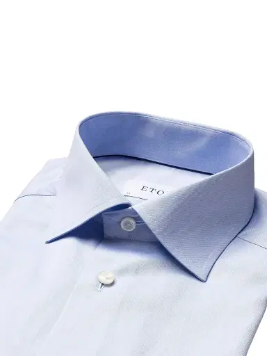 Eton Men's Cotton-Twill Contemporary-Fit Dress Shirt - Blue | Thumbnail 2