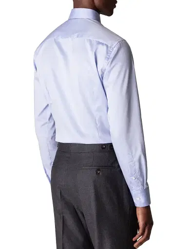 Eton Men's Cotton-Twill Contemporary-Fit Dress Shirt - Blue | Thumbnail 4