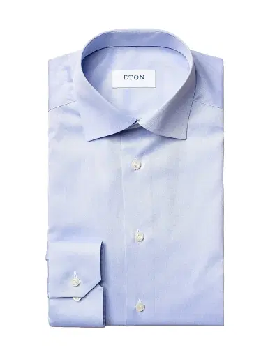 Eton Men's Cotton-Twill Contemporary-Fit Dress Shirt - Blue | Thumbnail 1