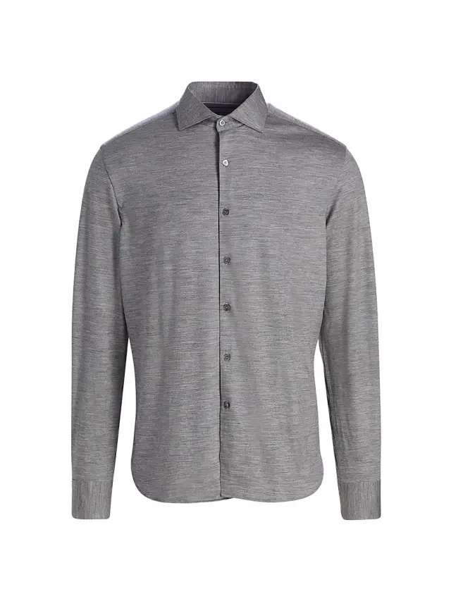 Canali Men's Jersey Sport Shirt - Grey