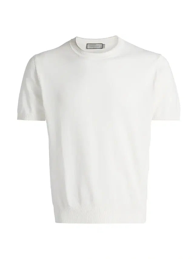 Canali Men's Contrast Tipped Knit Crewneck T-Shirt - White
