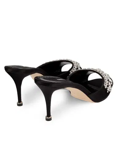 Manolo Blahnik Women's Tulimu Crystal-Embellished Mules - Black | Thumbnail 3 Manolo Blahnik Women's Tulimu Crystal-Embellished Mules - Black | Thumbnail 3