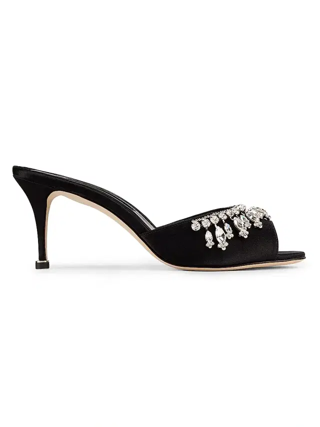 Manolo Blahnik Women's Tulimu Crystal-Embellished Mules - Black