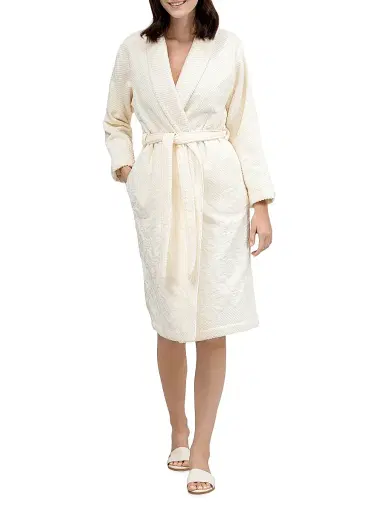 Togas Women's Michelle Cotton Bathrobe - Ecru - Size XL | Thumbnail 2 Togas Women's Michelle Cotton Bathrobe - Ecru - Size XL | Thumbnail 2
