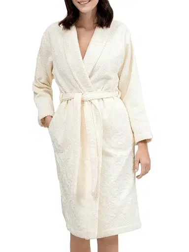 Togas Women's Michelle Cotton Bathrobe - Ecru - Size XL | Thumbnail 4 Togas Women's Michelle Cotton Bathrobe - Ecru - Size XL | Thumbnail 4