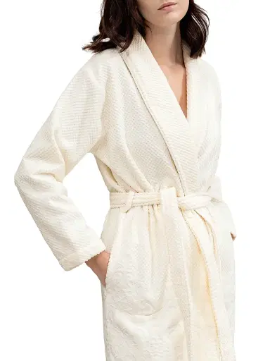 Togas Women's Michelle Cotton Bathrobe - Ecru - Size XL | Thumbnail 6 Togas Women's Michelle Cotton Bathrobe - Ecru - Size XL | Thumbnail 6