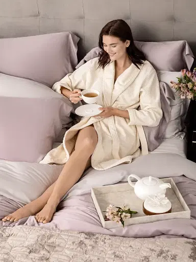 Togas Women's Michelle Cotton Bathrobe - Ecru - Size XL | Thumbnail 9 Togas Women's Michelle Cotton Bathrobe - Ecru - Size XL | Thumbnail 9