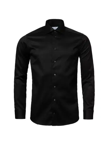 Eton Men's Cotton-Twill Contemporary-Fit Dress Shirt - Black | Thumbnail 2 Eton Men's Cotton-Twill Contemporary-Fit Dress Shirt - Black | Thumbnail 2