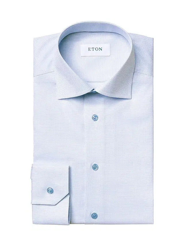 Men's Slim-Fit Textured Solid Shirt - Blue