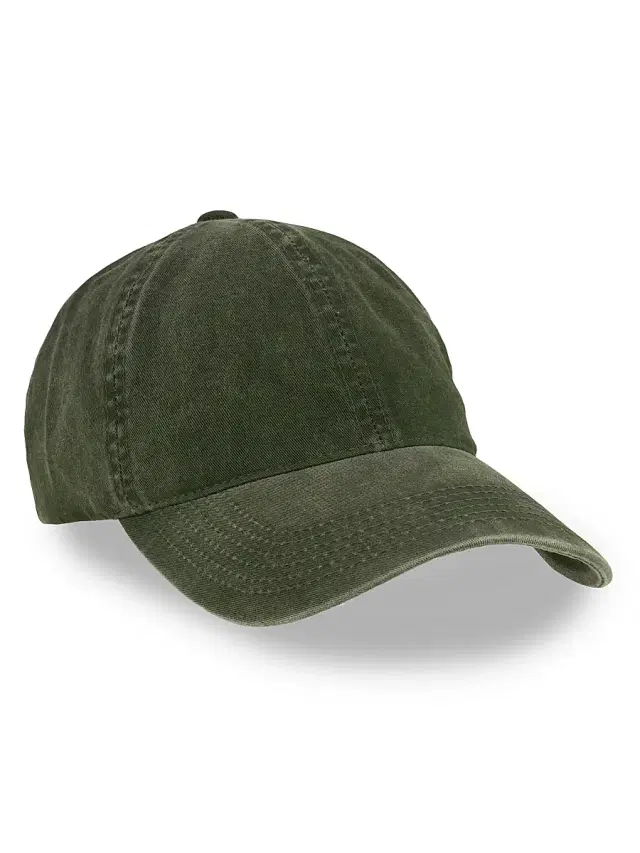 Varsity Headwear Men's Washed Cotton Baseball Cap - Green - Size Small