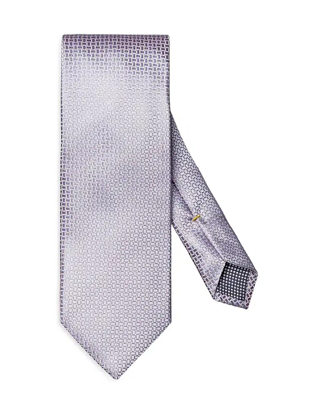 Men's Micro Geometric Silk Tie - Pink
