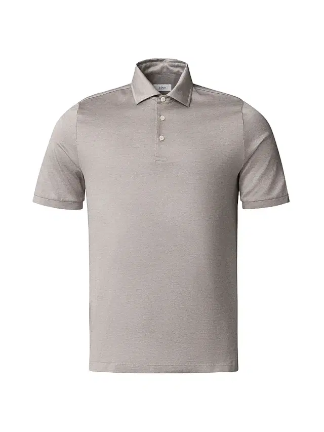 Men's Jaquard Filo Di Scozia Polo Shirt - Beige