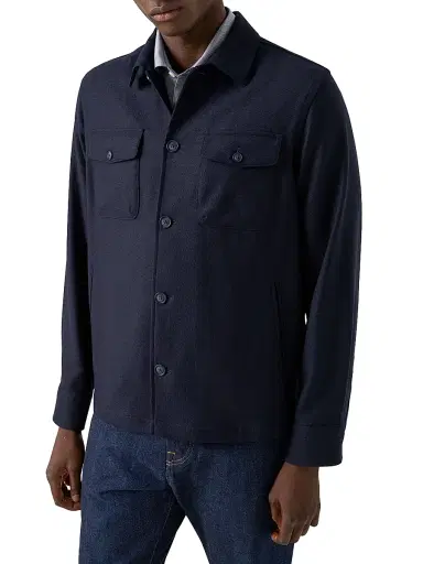 Eton Men's Wool-Cashmere Overshirt - Blue - Size XXL | Thumbnail 2 Eton Men's Wool-Cashmere Overshirt - Blue - Size XXL | Thumbnail 2