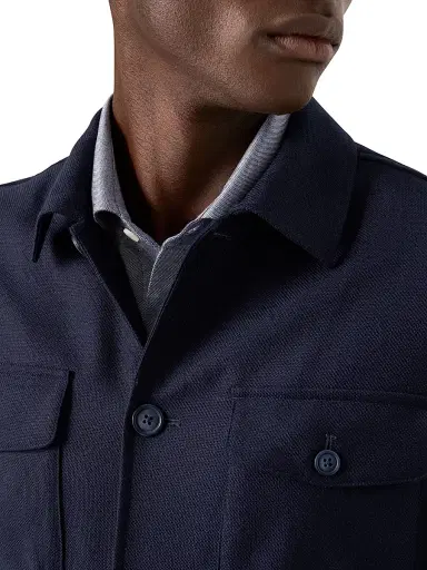Eton Men's Wool-Cashmere Overshirt - Blue - Size XXL | Thumbnail 4 Eton Men's Wool-Cashmere Overshirt - Blue - Size XXL | Thumbnail 4