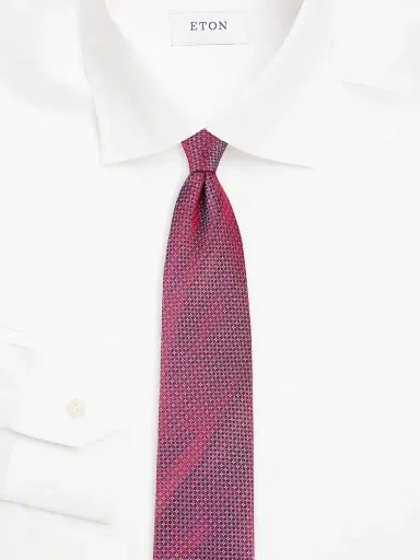 Eton Men's Geometric Silk Tie - Pink | Thumbnail 2
