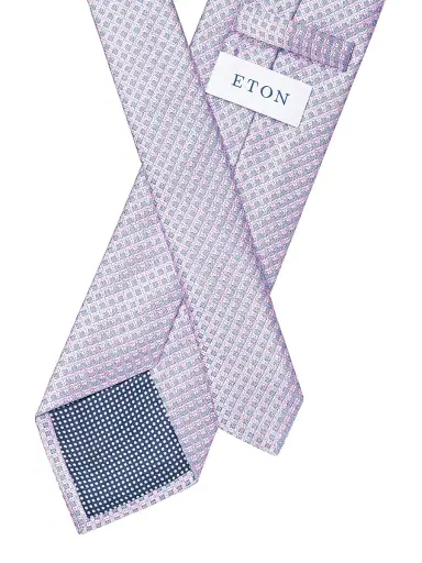Eton Men's Geometric Silk Tie - Pink | Thumbnail 3