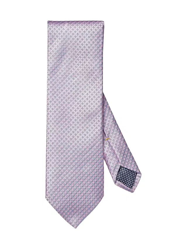 Eton Men's Geometric Silk Tie - Pink