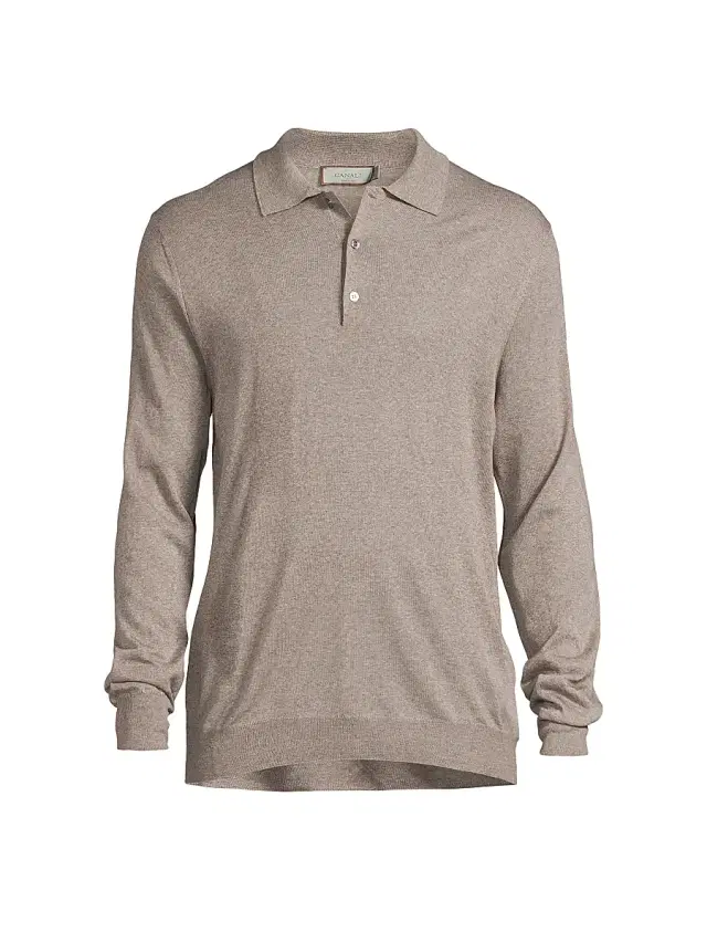 Men's Heathered Merino Wool Modern-Fit Polo Shirt