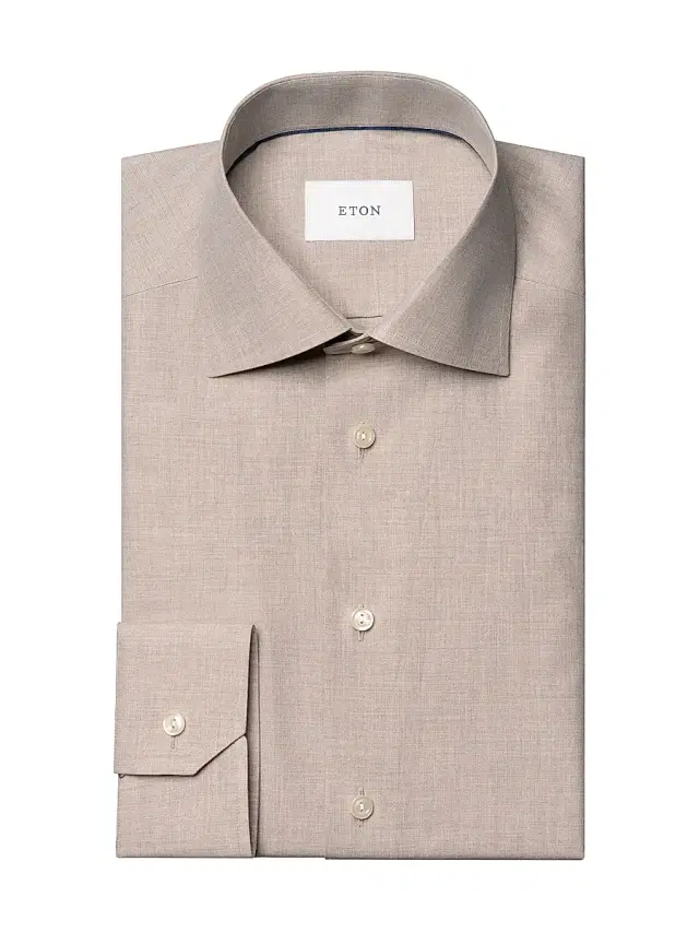 Eton Men's Contemporary-Fit Melange Solid Button-Front Shirt