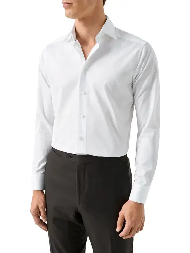Eton Men's Contemporary-Fit Elevated Twill Dress Shirt - White - Size 18 | Thumbnail 3