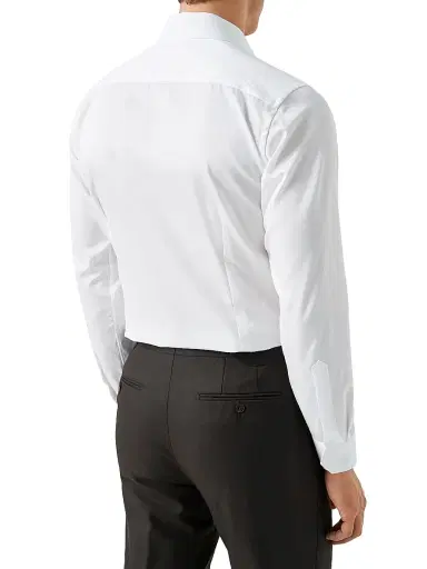 Eton Men's Contemporary-Fit Elevated Twill Dress Shirt - White - Size 18 | Thumbnail 4
