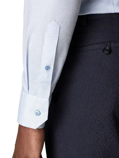Eton Men's Contemporary-Fit Textured Solid Shirt - Blue - Size 18.5 | Thumbnail 6