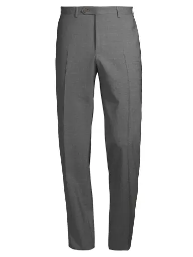 Canali Men's Stretch Wool Trousers - Grey | Thumbnail 1 Canali Men's Stretch Wool Trousers - Grey | Thumbnail 1