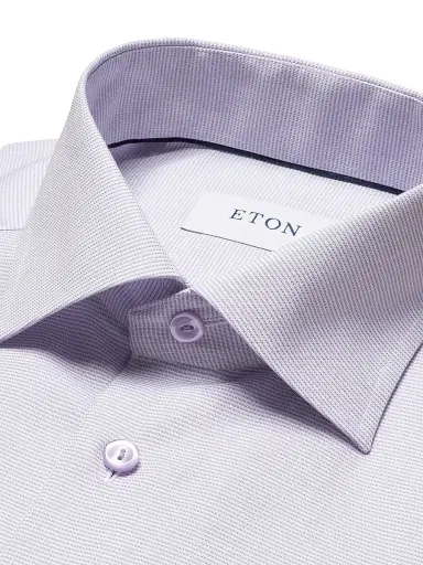 Eton Men's Contemporary-Fit Textured Solid Shirt - Purple - Size 18.5 | Thumbnail 5 Eton Men's Contemporary-Fit Textured Solid Shirt - Purple - Size 18.5 | Thumbnail 5