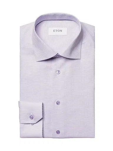 Eton Men's Contemporary-Fit Textured Solid Shirt - Purple - Size 18.5 | Thumbnail 1 Eton Men's Contemporary-Fit Textured Solid Shirt - Purple - Size 18.5 | Thumbnail 1