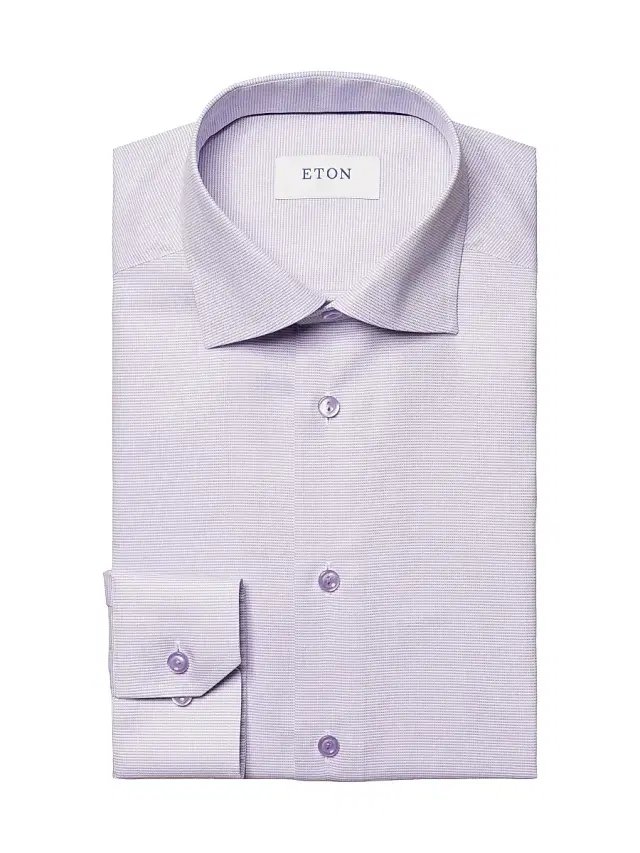 Men's Contemporary-Fit Textured Solid Shirt - Purple